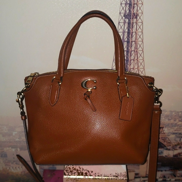Coach Handbags - COACH Remi Pebbled Leather Satchel